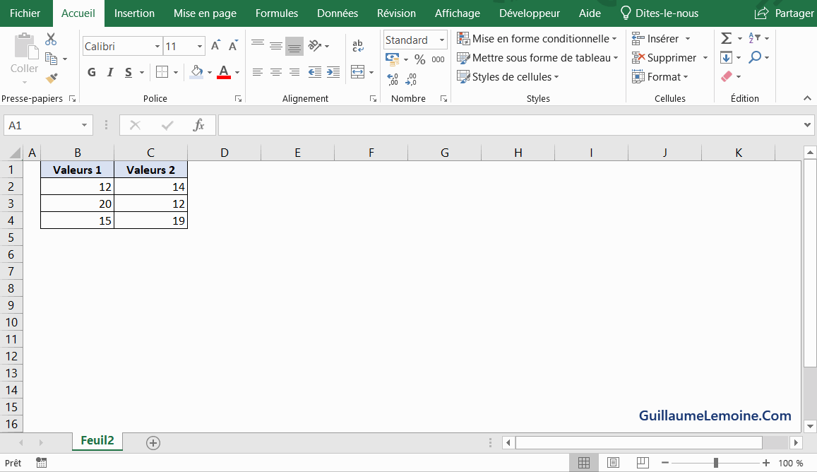 Moyenne En Un Coup D'Oeil Dans Excel