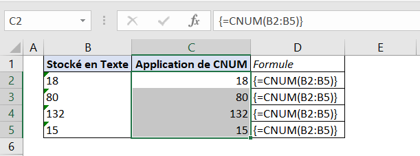 Convertir Texte En Nombre Avec CNUM En Formule Matricielle