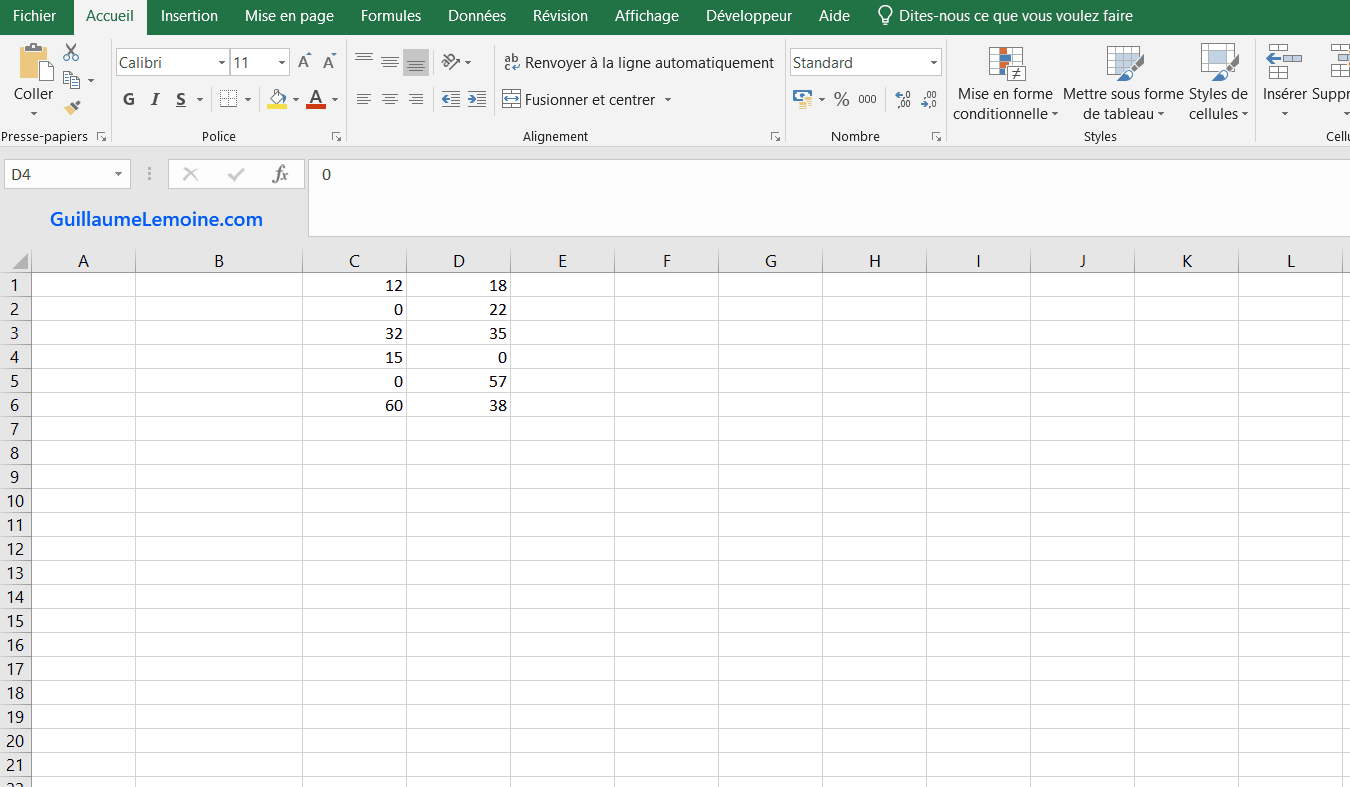 Masquer Les 0 D'Une Cellule Excel avec le Format